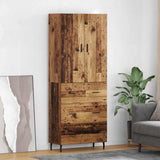 Highboard with Drawer 2 pcs Old Wood Engineered Wood and Glass 3415638