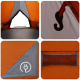Teepee Tent 8-Person Grey and Orange 490 x 410 x 210 cm 42004070