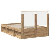 Bed Frame Artisian Oak 120 x 200 cm Solid Pine Wood 3409389