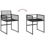 11 Piece Garden Dining Set Black Poly Rattan 3295036