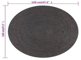 Handmade Rug Jute Round 120 cm Dark Grey 133666