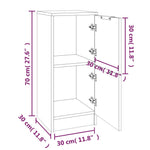 Sideboards 2 pcs High Gloss White 30x30x70 cm Engineered Wood 811182