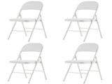 4pcs Elegant Foldable Iron & PVC Chairs for Convention & Exhibition White 27957354