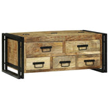 Coffee Table with Drawer Brown 90 x 50 x 38 cm Solid Mango Wood 4104724
