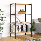4-Tier Shelving Unit Black and Oak 80x40x130 cm 336344