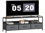 TV Stand Cabinet with 3 Foldable Drawers - Black T3398P343258