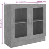 Vitrine Cabinet Concrete Grey 82.5x30.5x80 cm Engineered Wood 802745
