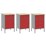Work Cabinet with Drawer 8 pcs Red Engineered Wood and Steel 3321441