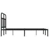 Bed Frame Black Powder-Coated Steel 120x190 cm Small Double 352575