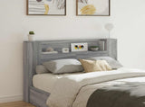 Headboard Cabinet with LED Grey Sonoma 140 x 16.5 x 103.5 cm 8006565