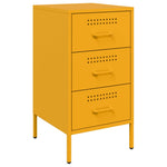 ZNTS Bedside Cabinets 2 pcs Mustard Yellow 36x39x68 cm Steel 843085