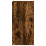 TV Wall Cabinet with LED Lights Smoked Oak 40.5x35x80 cm 837264