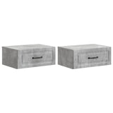 Wall-Mounted Bedside Cabinet with Drawer 2 pcs Concrete Grey 899302