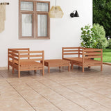 ZNTS 5 Piece Garden Lounge Set Honey Brown Solid Pinewood 3082400