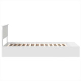 Bed Frame with Shelf Manual White 90 x 200 cm Engineered Wood 3408410