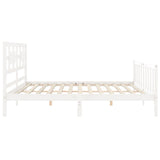 Bed Frame without Mattress White 200x200 cm Solid Wood Pine 3192577