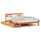 Bed Frame without Mattress Wax Brown 140x190 cm Solid Wood Pine 3309874