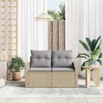 Garden Sofa with Cushion Beige 123 x 62 x 69cm Poly Rattan 42006785