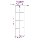 Sliding Door with Hardware Set Black 76x205 cm ESG Glass 3375909