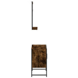 2 Piece Bathroom Cabinet Set Smoked Oak Engineered Wood 3214336