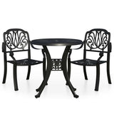 3 Piece Bistro Set Cast Aluminium Black 3070572