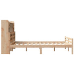 ZNTS Bookcase Bed without Mattress 140x190cm Solid Wood Pine 3322255