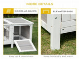 Rabbit Hutch and Run, with Removable Tray - Grey T3398P350076