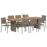 Garden Dining Set 9 pcs Grey Poly Rattan 3365421