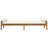 Garden Bench with Cushion Black Poly Rattan Acacia 366299