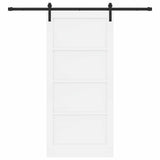 Sliding Door 93 x 202 cm Engineered Wood White and Black 3449911