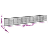 Gabion Basket with Cover 1100x50x150 cm Galvanised Iron 3295164
