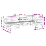 ZNTS 6 Piece Garden Sofa Set Impregnated Wood Pine 3299522