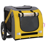 Pet Bike Trailer Yellow and Grey Oxford Fabric and Iron 93868
