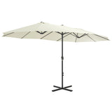 Parasol Sand Polyester and Aluminium Extra Large Collapsible 44868