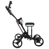 Golf Trolley with Seat Black Aluminium Foldable 42033589