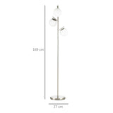3-Light Tree Floor Lamps for Living Room, Modern Standing Lamp for Bedroom with Globe Lampshade, T3398P344722