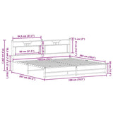 Metal Bed Frame without Mattress Sonoma Oak 193x201 cm 3325122