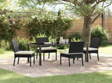 Garden Dining Set 5 pcs Cream Powder-Coated Steel 3379222