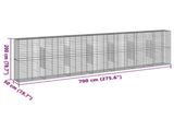 Gabion Basket with Cover 700x50x200 cm Galvanised Iron 3295172