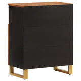 Side Cabinet Brown and Black 60x33.5x75 cm Solid Wood Mango 356808