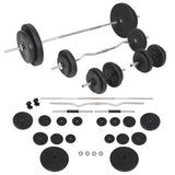 Workout Bench with Weight Rack, Barbell and Dumbbell Set 90 kg 275371