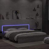 Bed Frame Grey Sonoma Engineered wood, Plywood Super King 3207593