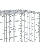 Gabion Basket with Cover 500x100x100 cm Galvanised Iron 3295198