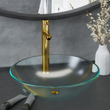 Bathroom Sink with Tap and Push Drain Frosted Tempered Glass 3098446