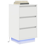 Bedside Cabinet with LED Lights White 38x34x65 cm 861301