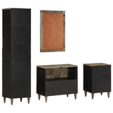 4 Piece Bathroom Furniture Set Solid Wood Mango 3310020