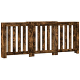 Radiator Cover Smoked Oak 205x21.5x83.5 cm Engineered Wood 852766