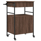 Kitchen Trolley Brown Oak 56x43x89.5 cm Engineered Wood 842395