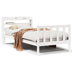 Bed Frame without Mattress White 90x190 cm Single Solid Wood Pine 3306567