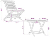 5 Piece Folding Garden Bistro Set Natural Solid Teak Wood 3434111